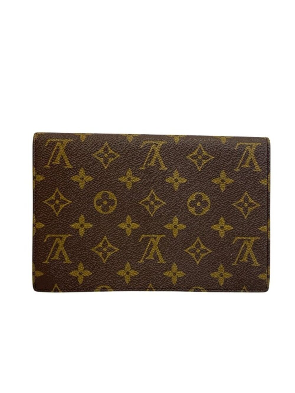 Louis Vuitton Pochette Mule 23 Monogram Leather Clutch Brown